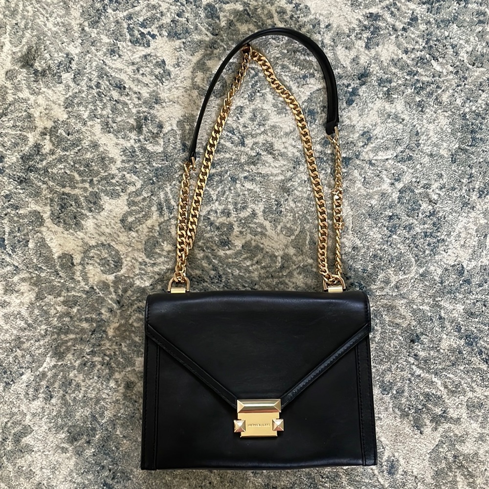 Michael Kors Black Crossbody Bag with Gold Chain
